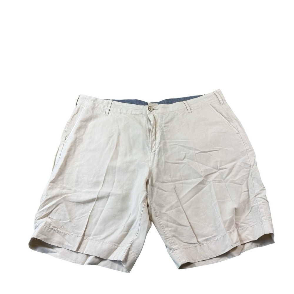 Faherty Linen Cotton Flat Front Mens Chino Short Tan 38 40